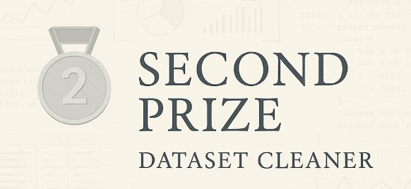 Awarded Second Prize for Dataset Cleaner at College Open Day